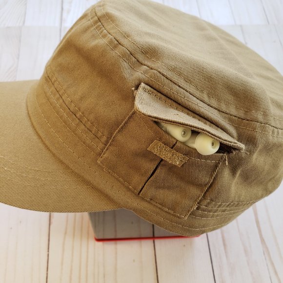 Khaki Color Cadet Hat, 100% Cotton Military Cap, Cadet Adjustable Hats - Picture 2 of 9